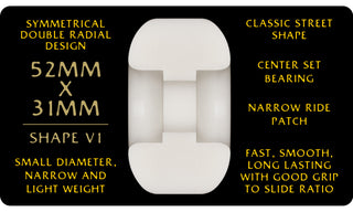 Powell Peralta Skateboard Wheels 52mm x 31mm Dragon Formula 95A V1 Symmetrical Off White