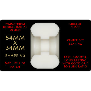 Powell Peralta Skateboard Wheels 54mm x 34mm Dragon Formula 93A V6 Shape Off White