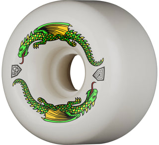 Powell Peralta Skateboard Wheels 60mm Dragon Formula Bomber Shape 93A White