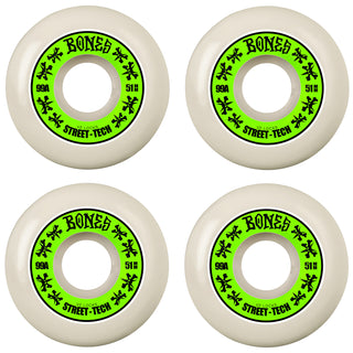 Bones Skateboard Wheels 51mm STF V2 Locks 99A White