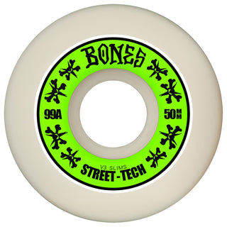 Bones Skateboard Wheels 50mm STF V3 Slims 99A White