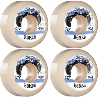 Bones Skateboard Wheels 58mm Big Rigs V5 Sidecut STF 99A White Street Tech