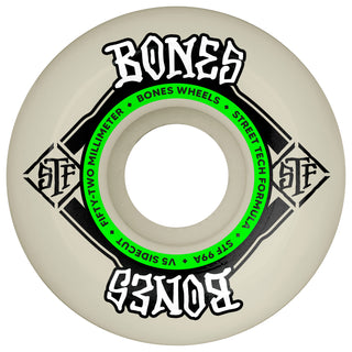 Bones Skateboard Wheels 52mm STF V5 Sidecut 99A White