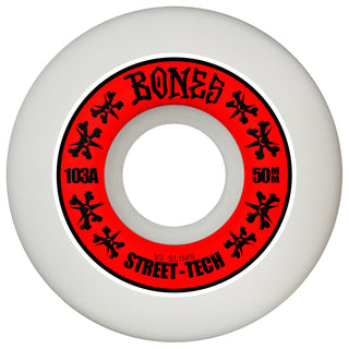 Bones Skateboard Wheels 50mm STF V3 Slims 103A White