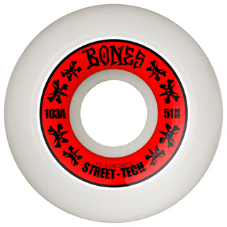 Bones Skateboard Wheels 51mm STF V5 Sidecuts 103A White