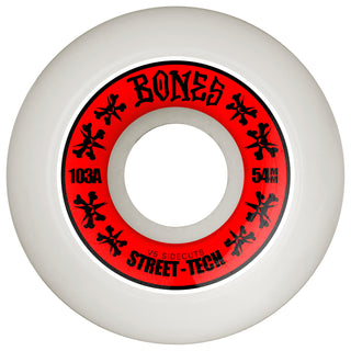 Bones Skateboard Wheels 54mm STF V5 Sidecuts 103A White