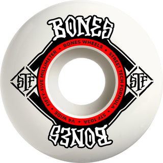 Bones Skateboard Wheels 55mm STF V4 Wide 103A White