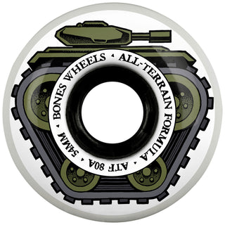 Bones Skateboard Wheels 54mm Tank ATF 80A White All-Terrain Formula
