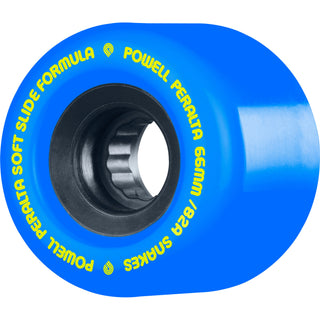 Powell Peralta Longboard Wheels Snakes 66mm 82A Blue Soft Slide Formula