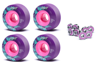 Orangatang Longboard Wheels Skiff Slasher Purple 62mm 83A with Loaded Jehu V2 Bearings