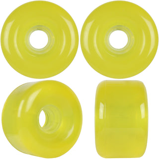Longboard Wheels Set 69mm x 44mm 85a Translucent Yellow US Made