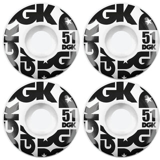 DGK Skateboard Wheels 51mm Street Formula 101A White