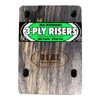 Real Skateboard Risers Wood 3-Ply Venture Truck Fit 1/8" (Pair) Maple