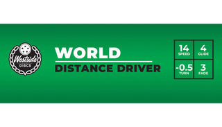 Westside Disc Golf Tournament World Distance Driver 14/4/-0.5/3 White/Lavender 169 grams