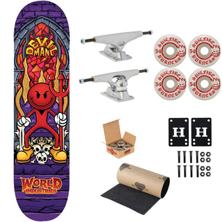 World Industies Skateboard Complete Devilman Stained Glass 8.5" Ft. Krux/Spitfire/Independent