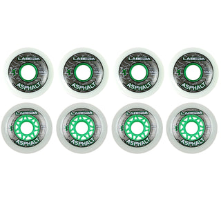 Labeda Roller Hockey Wheels - Asphalt Gripper 68/72 Youth HiLo 83A White (8-Pack)