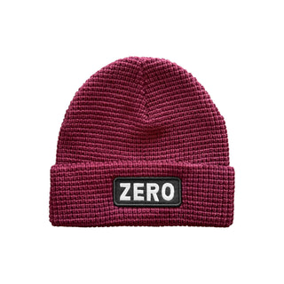 Zero Skateboards Beanie Army Patch Waffle Burgundy
