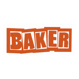 Baker Skateboard Sticker  Orange 5.25" x 2"