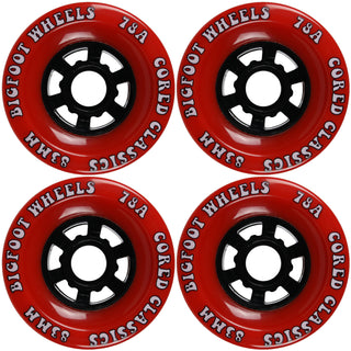 Bigfoot Longboard Wheels - 83mm 78a Cored Classics Red