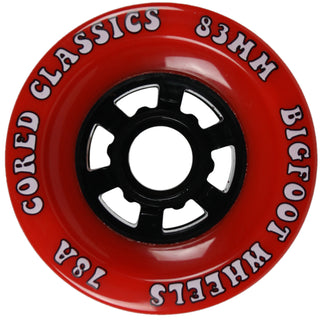 Bigfoot Longboard Wheels - 83mm 78a Cored Classics Red