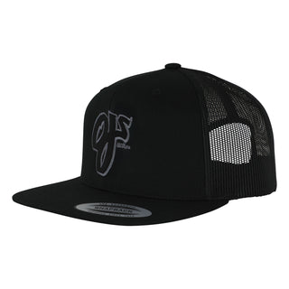 OJ Wheels Hat Black Out Snapback Structured Black
