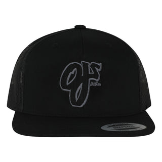 OJ Wheels Hat Black Out Snapback Structured Black