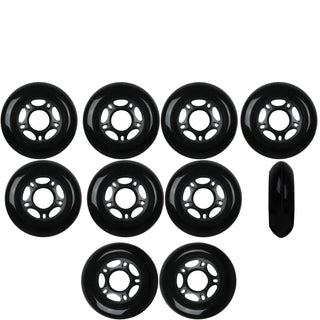 Player's Choice Racing Size Wheels - 5-Spoke Hub 84mm 82A Black (10-Pack)