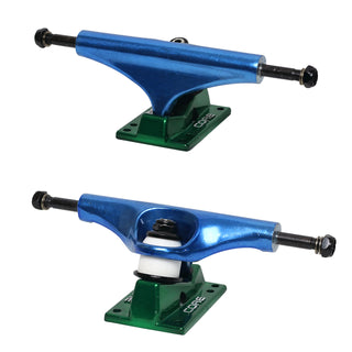 Core Hollow Trucks 5.25 (8.0") Anodized Blue With Green Base (Hollow Kingpin)