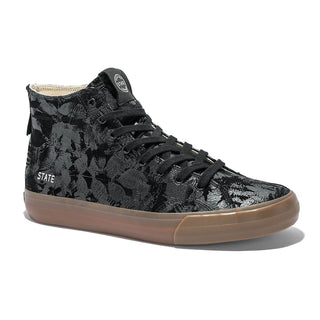 State Footwear Skateboard Shoes Bushwick Black Suede Camo