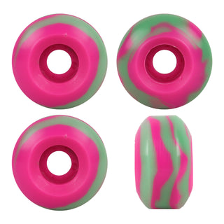 Blank Skateboard Wheels 52mm x 30mm 99A USA Made Swirl Color Pink/Grey