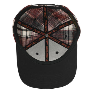 Santa Cruz Skateboards Hat Cruz Label Snapback Maroon Plaid