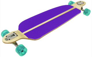 HYBRID DOUBLE DROP LONGBOARD Thru and Down Concave 9.75 in PURPLE GRIP