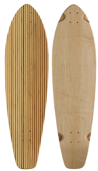 Longboard Moose Kicktail Deck 9.75" x 36.5" Zebra Bamboo