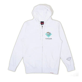 Diamond Supply Co. Hoody Conquer Zip White
