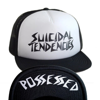 Dogtown Skateboards Hat Suicidal Tendencies ST OG Possessed Flip Mesh Black/White