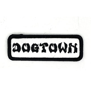 Dogtown Skateboard Patch Work Logo White/Black 1" x 3"
