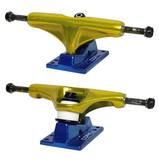 Core Hollow Trucks 5.0 (7.75") Anodized Gold With Blue Base (Hollow Kingpin)