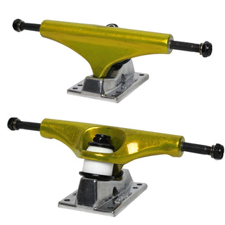 Core Hollow Trucks 5.25 (8.0") Anodized Gold With Silver Base (Hollow Kingpin)