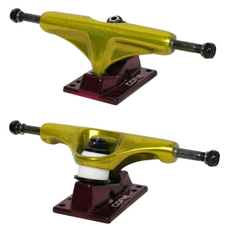 Core Hollow Trucks 5.0 (7.75") Anodized Gold With Red Base (Hollow Kingpin)