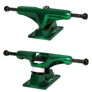 Core Hollow Trucks 5.0 (7.75") Anodized Green With Green Base (Hollow Kingpin)