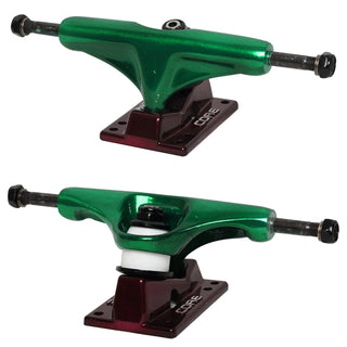 Core Hollow Trucks 5.0 (7.75") Anodized Green With Red Base (Hollow Kingpin)
