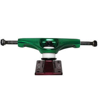 Core Hollow Trucks 5.0 (7.75") Anodized Green With Red Base (Hollow Kingpin)