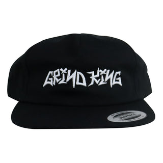 Grind King Trucks Skateboard Hat Graffiti Script Logo Snapback Black