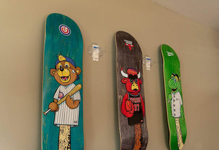 Hella Hangers Skateboard Deck Hanger Clear Hanging Display Mount