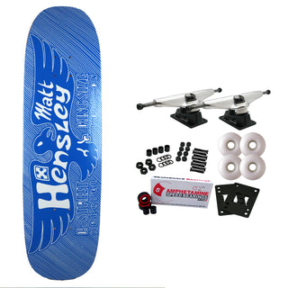 H-Street Skateboard Complete Hensley Eagle Block Print 8.9" Blue Old School