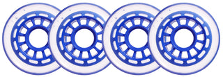 Player's Choice Roller Hockey Wheels - 12-Spoke Hub 76mm 78A Blue (4-Pack)