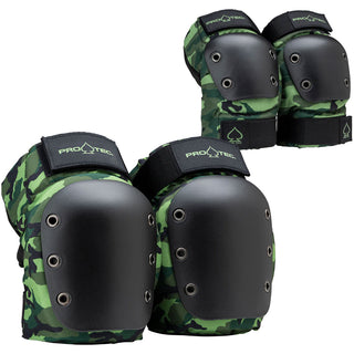 Pro Tec Skateboard Pads Combo Knee/Elbow 2 Pack Camo Size XL