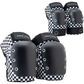 Pro Tec Skateboard Pads Combo Knee/Elbow 2 Pack Checker Size S