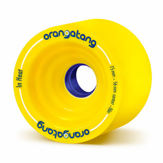 Orangatang Longboard Wheels In-Heat Yellow 75mm 86A with Loaded Jehu V2 Bearings