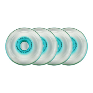 Labeda Roller Hockey Wheels - Slime 80mm 76A Aqua Blue (4-Pack)